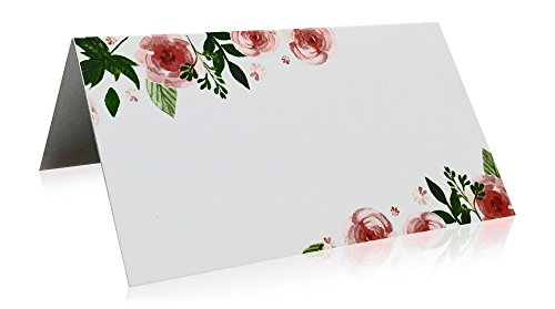 Jot & Mark Place Cards Floral, 50 Count | Table Tented Cards for Weddings, Seating, Party, Events