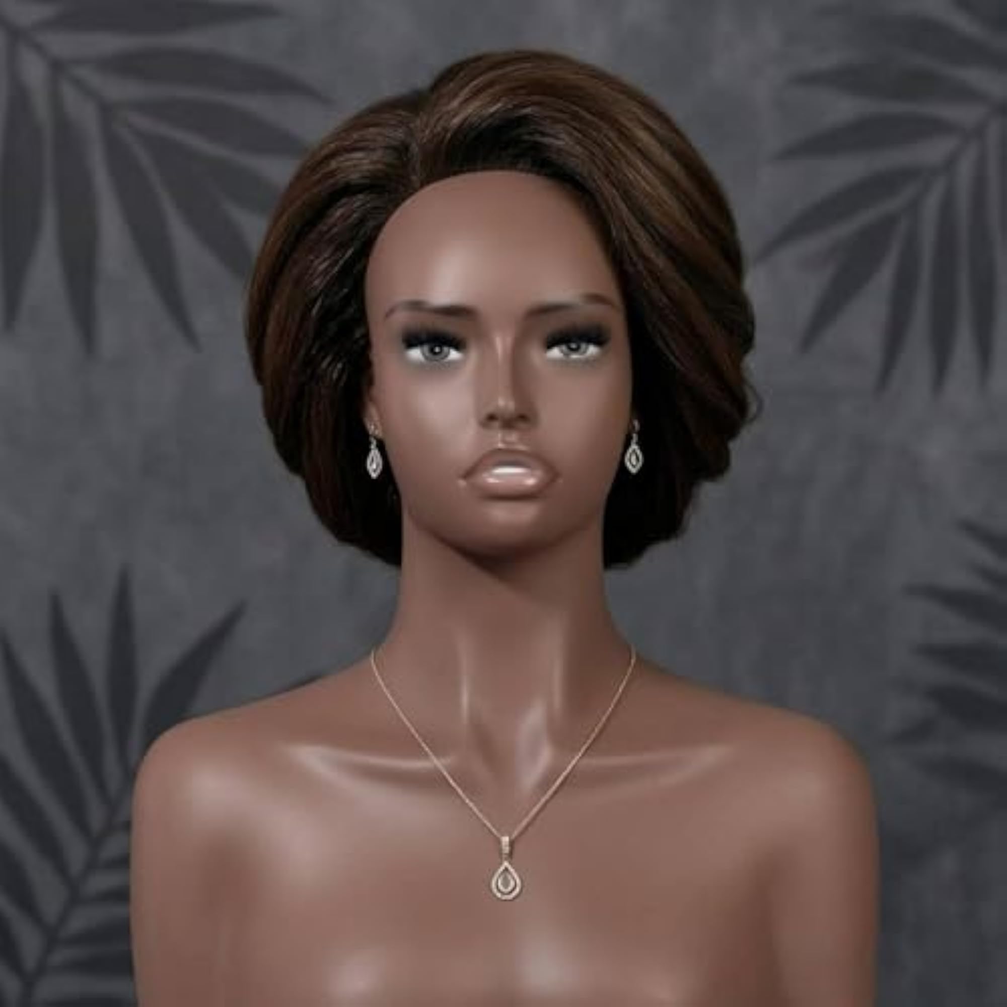 Dark Brown Realistic Jewelry Display Bust Mannequin