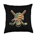 Hockey Vintage USA Patriotic Crossed Sticks 1980 2026 Hockey Throw Pillow