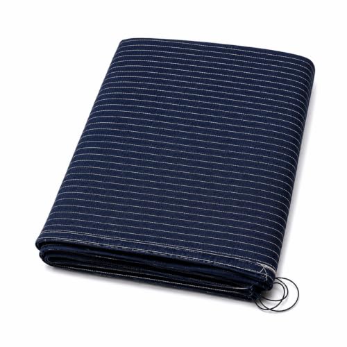 Image of 1200 GSM Heavy Duty Canvas Tarpaulin | 100% Waterproof Resistance, UV Resistant, Tear Proof Tarp with Reinforced Edges & Eyelets for Truck, Outdoor, Construction (Blue, 6 X 7.5 FT)