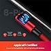 UGREEN iPhone Charger Cable 90 Degree Apple MFi Certified Lightning to USB A Cable Right Angle Nylon Braided Compatible for iPhone 12 Pro SE 11 Pro Max XR Xs Max 8 7 Plus 6S 6 iPad Red 3FT