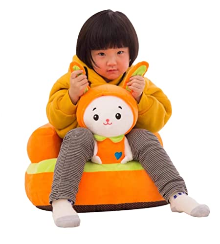 Image of AVSHUB Baby Soft Plush Cushion Baby Sofa Seat Or Rocking Chair for Kids (Used by 0 to 2 Years Baby) (Orange Rabbit)