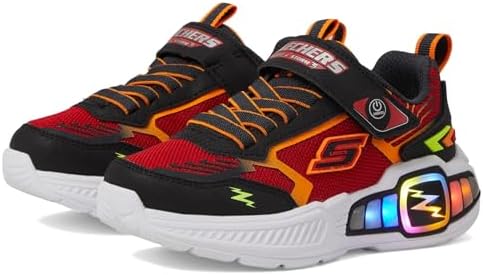 Skechers Boy's Light Storm 3 Sneaker, Black/Red, 2 Little Kid | Image 3