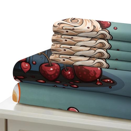 Housse de couette fleurs de cerisier 3D en microfbre 200x200 cm pour lit double
