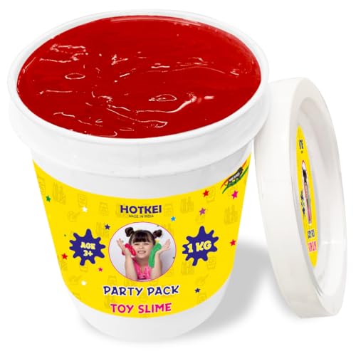 Image of HOTKEI (1 Kg Slime) Red Fruit Scented DIY Magic Toy Slimy Clay Gel Jelly Putty Set kit Toys for Boys Girls Kids Slime - 1 Kg