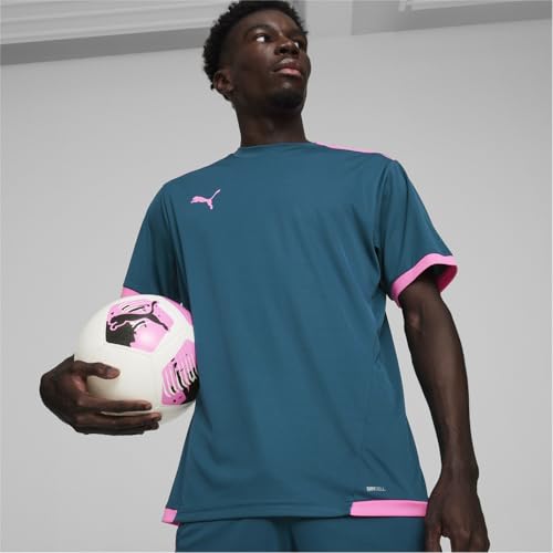 Image of Puma Men's teamLIGA Football Jersey | Lightweight and Sweat Proof Polyester Sports Crew Neck Training T-Shirt for Men | Breathable Athletic T-Shirt for Football & Sports