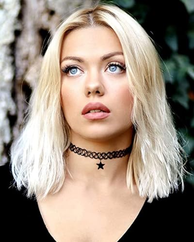 UYRVAPE 4 Stück Stretch halsbänder Schwarz Choker Halskette mit Anhänger Damen Elastische Tattoo Halskette für Mädchen Frauen Teen Geschenk