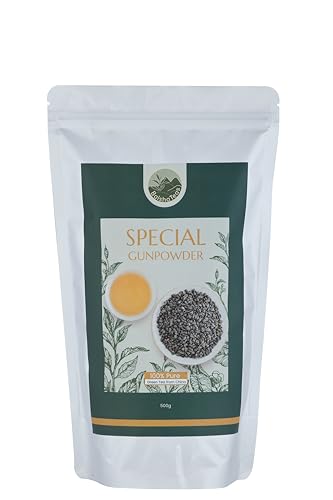 BaishaTeas Té verde Gunpowder de - Hojas de té enrolladas en forma de bolitas - Té verde de directamente desde China (500g)