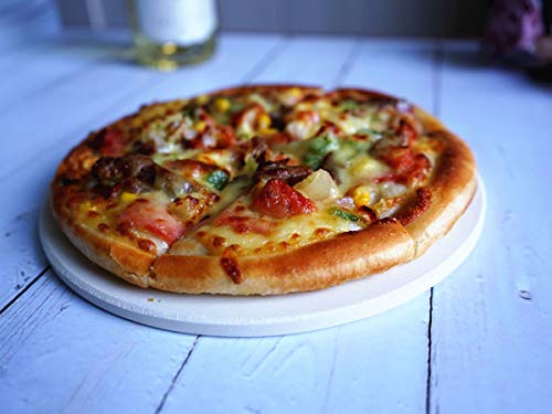 Waykea 9” Round Pizza Stone for Toaster Oven | Cordierite Grilling Stone Bread Baking Stone for Grill, Oven - Thumbnail 2