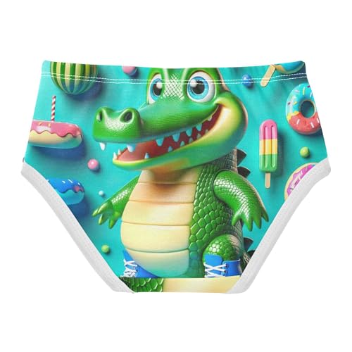 Cute Playful Alligator Blue Girls Underwear Toddlers 2t Cotton Panties Little Girl Florals Briefs Girls Undies2