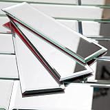 Diflart Reflection Mirror Subway Backsplash Tiles Peel and Stick 3 x10 Inch for Kitchen Bathroom Wal