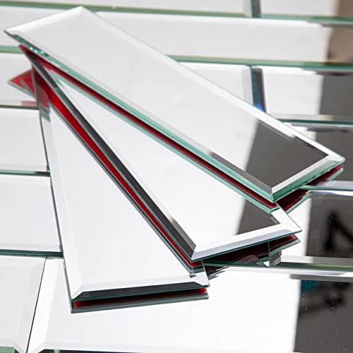 Diflart Reflection Mirror Subway Backsplash Tiles Peel And Stick 3 X10 Inch For Kitchen Bathroom Wall Pakc Of 24 Pieces #TOP12