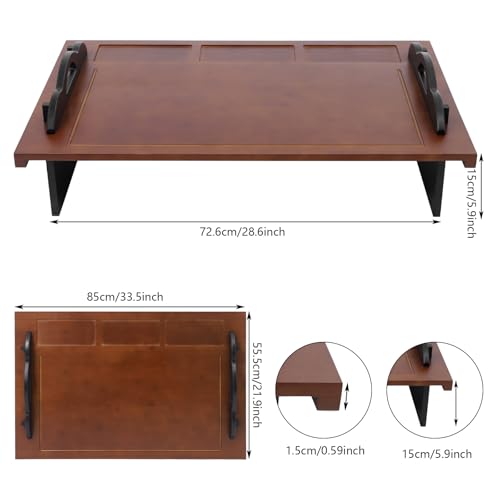 Cubierta para Estufa, Tabla de Bambú Rectangular con Mangos, Multifuncional para Cocina, Camping y Cafeterías Color Nogal miniatura 2