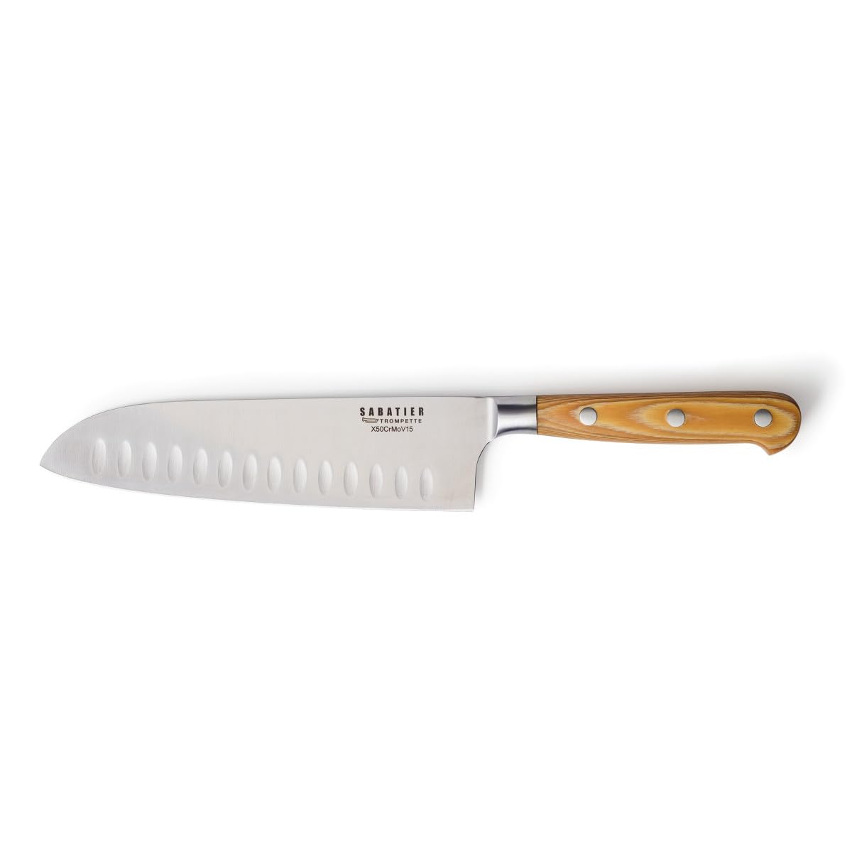 Couteau Santoku 18 cm de cuisine alvéolé SABATIER TROMPETTE Essentiel à l'équilibre parfait