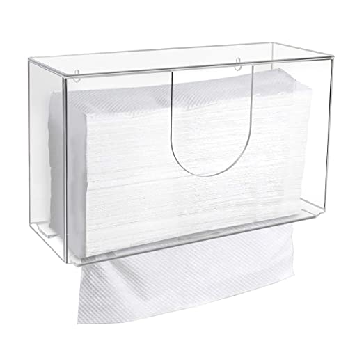 Discoball Dispensador de toallas de papel, dispensador de toallas de mano acrílico, soporte para toallas de papel de cocina, soporte para pañuelos o servilletas, baño, restaurante