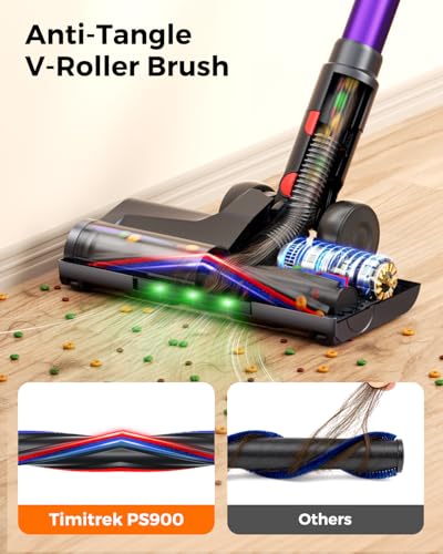 Image of Cordless Vacuum Cleaner for Home, 600W /50KPa Powerful Suction, 60Mins Self-Standing Stick Vacuum with Anti-Tangle Brush & LED Display, Lightweight Handheld Vacuum for Pet Hair, Carpets & Hard Floors