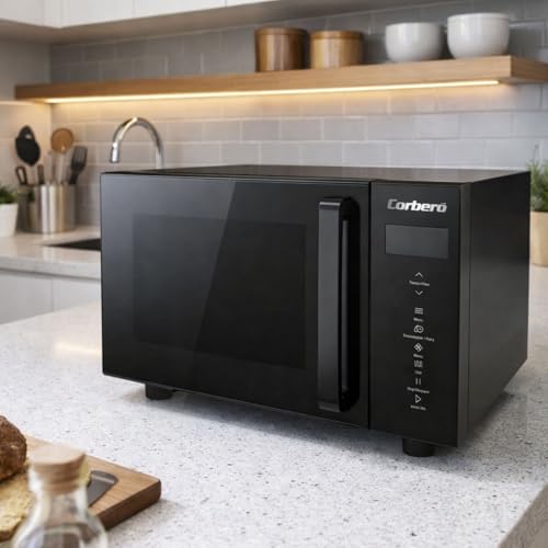 Corberó – Microondas Sin Plato Giratorio con Grill | CMICW8023DF | 23L | 800W | Auto Menú | 5 Niveles de Potencia | Digital Touch | Función Descongelar | Pizza | Negro - imagen 3