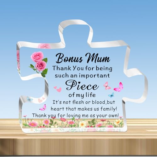 JMIMO Bonus Mum Gifts Bonus Mum Birthday Gifts Puzzle Christmas Mothers Day Presents for Bonus Mum - Thank You For Being Such An Important Piece Of My Life