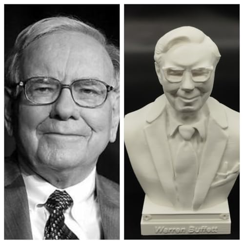 Figura estatua busto Warren Buffett 4"x2.5"x2" miniatura 6