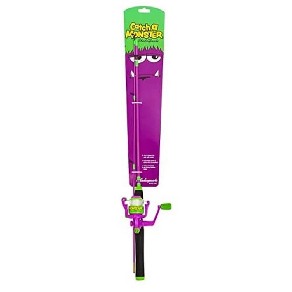 Shakespeare Catch a Monster Children's Colourful Spinning Rod and Spin Reel Combo Set - Kid's Ready to Fish Setup with Line, Spinning Combos, Allround Fishing, Unisex, Purple, 1.40m | 15-30g
