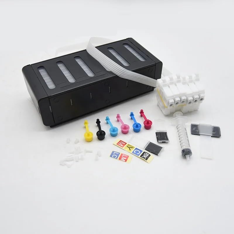 2Sets Grade A 6 Colors Continuous Ink Supply System Compatible with Epson L800 L801 L805 L810 L850 L1800 L1300 CISS