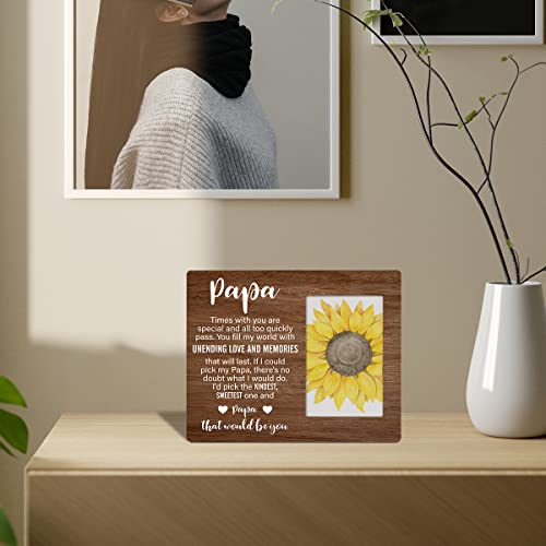 Zauly Papa Wooden Picture Frame From Grandson Granddaughter, Sentimental Grandpa Wood Photo Frame Gift For Father's Day Birthday Christmas, Tabletop And Wall Mounting, 4X6 Inch Photo #TOP3