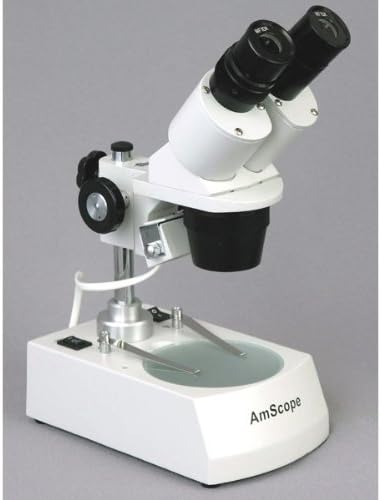 Miniatura 3 de AmScope SE305R-PX-LED forward-mounted Binocular Microscopio Estéreo, WF5x y WF10x oculares, 5x10x15x30x Ampliación, 1x y 3x objetivos, iluminación
