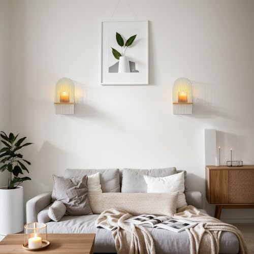 Accmuzzy 2er Set Wandregal Holz Boho Wanddeko Pflanzregal Klein für Wohnzimmer, Schlafzimmer, Kinderzimmer, Flur | Wanddeko Wohnzimmer & Schlafzimmer Deko,18x12x35CM