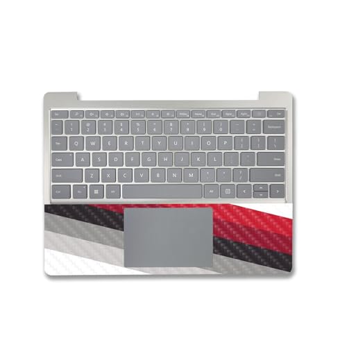 Image of MightySkins Carbon Fiber Skin Compatible with Microsoft Surface Laptop Go 3 (2023) Full Wrap Kit - Slant Stripes | Protective, Durable Textured Carbon Fiber Finish | Made in The USA