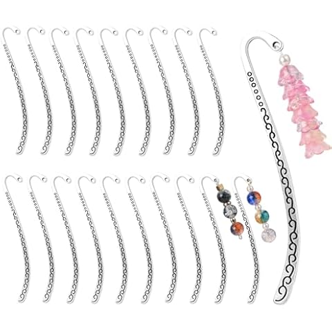 Dimeho 20 Pcs Antique Silver Bookmarks Cover
