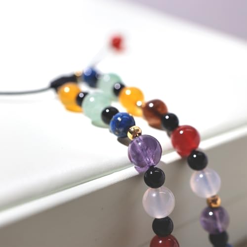 Image of 7 Chakra Crystals and Stones Anklet Irregular Tumbled Gems Beaded Ankle Bracelets for Women Spiritual Energy Meditation Yoga Healing Jewelry Mom's Gifts