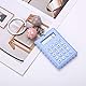 VBESTLIFE -Taschenrechner, Portable Pocket Candy Farbe PVC 8-stelliger elektronischer Taschenrechner mit Silikonknöpfen und Schlüsselanhänger-Schnalle für Kinderstudenten(Blau)