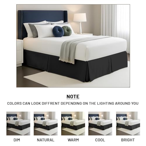 SGI Bedding 14 inch Drop Bed Skirt King Size - Platform Style with Secure Fit, Classic Tailored Look, Elegant Pleated Style Dust Ruffle, Split Corners, Wrinkle Resistant Microfiber - Black by SGI bedding - Image 7