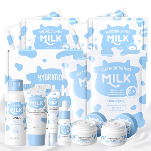 12piezas Milk Skincare Set, Set Cuidado Facial Adolescente