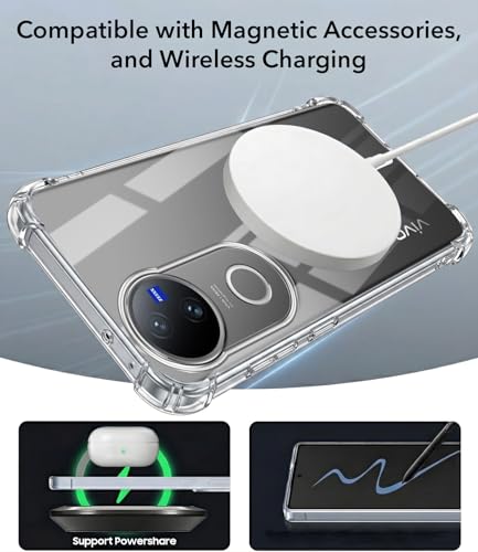 Image of Jkobi Shockproof Crystal-Clear Back Cover for Vivo V50 | Vivo V50e (Magsafe Wireless Support | Drop & Camera Protection | Hard Polycarbonate)