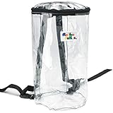 ROLLEE POLLEE Single Clear Lightweight PVC Backpack with Zipper, Cylinder Shape, Perfect for Holding Nap Sacs, School Supplies, Toys, and More for School, Game Day Events, Airport