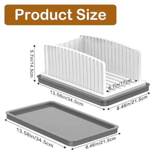 EASYLEE New Upgrade Bread Slicer for Homemade Bread, Adjustable Width Bread Slicing Guide, Foldable and Compact Cutting Guide with Crumb Tray, Suitability for Baking Sourdough,Baguette,Toast,Cake - Image 3