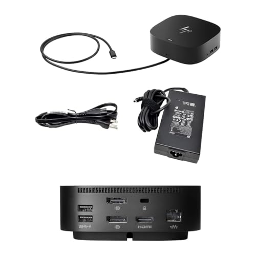 Image of HP Series 7 Pro 27-inch 727pm & 727pk 4K UHD 2160P Conferencing Monitors, 2 Pack Bundle with Desk Mount Stand, USB-C Multiport G5 Dock, MK650 Wireless Keyboard & Mouse, Gel Mouse & Wrist Pad