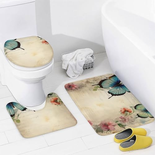 Cortinas de ducha florales para decoración de baño del hogar juego de 4 piezas completo 5