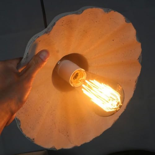Lámpara colgante de cemento gris estilo vintage para iluminación decorativa de interior 6