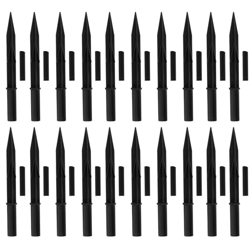 Ciieeo Set de 20 Estacas para Luces Solares Exteriores, Accesorios de Plástico Reforzado para Iluminación de Caminos y Terrazas en Jardín, Resistentes para Uso en Exteriores