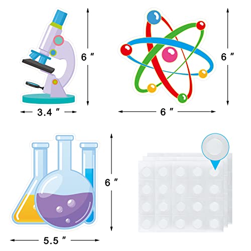 45 Pcs Science Cutouts Science Lab Accents Scientific Cut-Outs for Party Classroom Scientist Bulletin Board Craft Home Office Wall Decoration