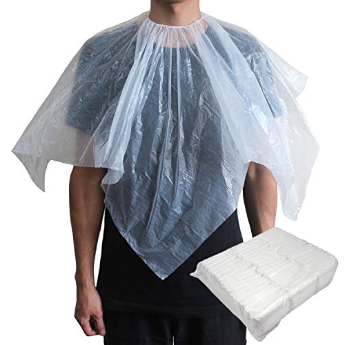 Aelegantmis 50 PCS Disposable Shampoo Cape Barber Hair Salon Cape Waterproof Home Hair Cutting Capes for Kids Adults 39”x 39”