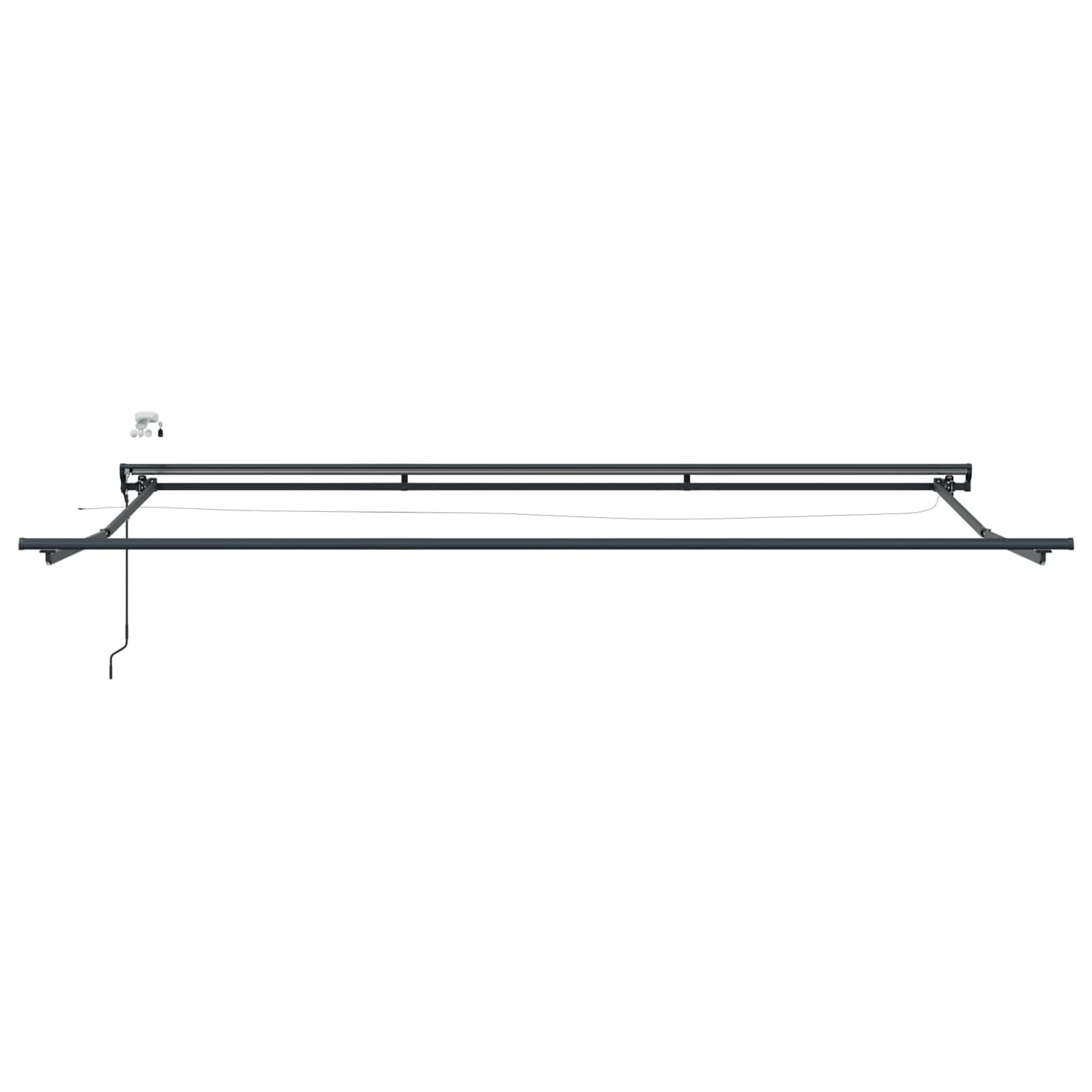 Store auvent banne rétractable motorisé en Polyester PU Anthracite et Blanc 5 x 3,5 m, Brise Vue, Pare Soleil, Ombre Pluie Vent pour terrasse Balcon Jardin Patio
