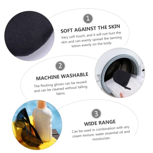 minkissy 6 Peças Luvas De Spa Flocadas Bronzeadas Mini Luva De Rosto Luva De Bronzeamento Artificial