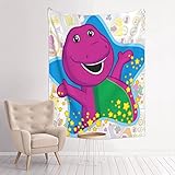 ORPJXIO Wall Art Tapestry Barney Show and Friends Wall Hanging Tapestries Wall Tapestry for Bedroom Living Room Dorm Decor 29' X 37'