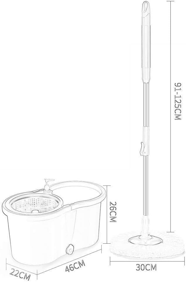 Rotating Bucket for Broom with Four Microphobic Mops for Cleaning Double and Washable Wet and Dry/red Flooring A(a) A