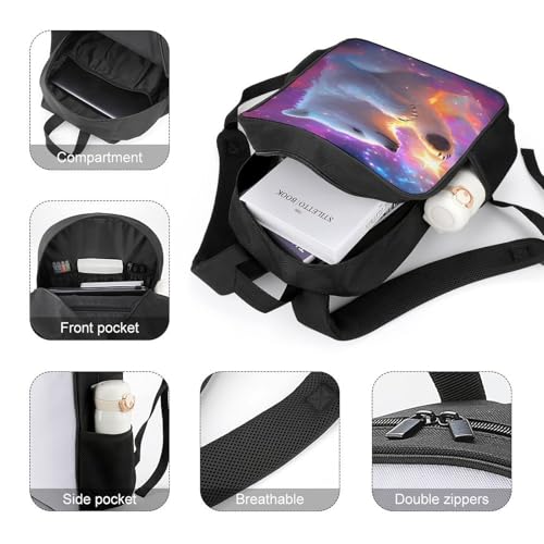 Polar Bear And Stars Travel Backpack Casual Daypack Shoulder Bag with Adjustable Shoulder Straps for Hiking4