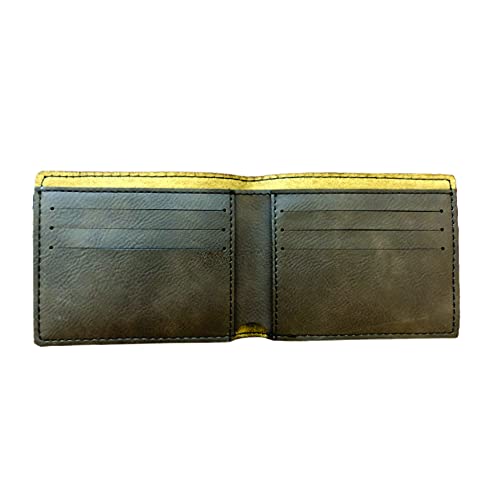 Personalized Dnd Engraved Leatherette Wallet Holder of Money Ranger Class Symbol Custom Text, Dungeons Dragons (Gray)2