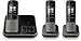 Produktbild T-COM Sinus A606 / A 606 TRIO SET schwarz, analoges DECT Telefon mit Anrufbeantworter